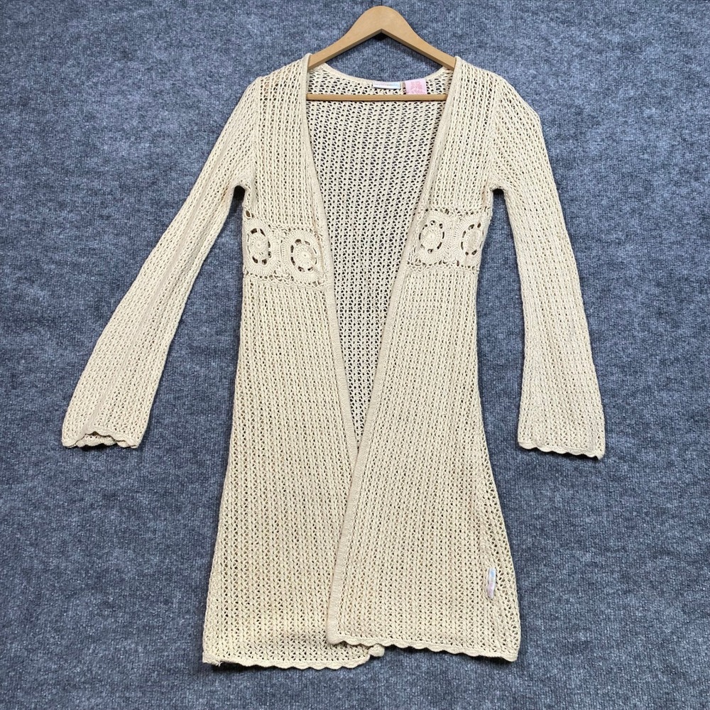Mary-Kate and Ashley Vintage Crochet Duster Cardigan Cream Y2K‎ Kids Large 10/12